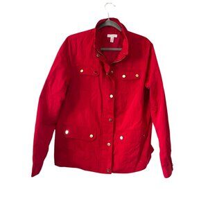 Charter Club Polyester Mix Outer Shell Red Coat Jacket Raincoat Multi Pocket XL